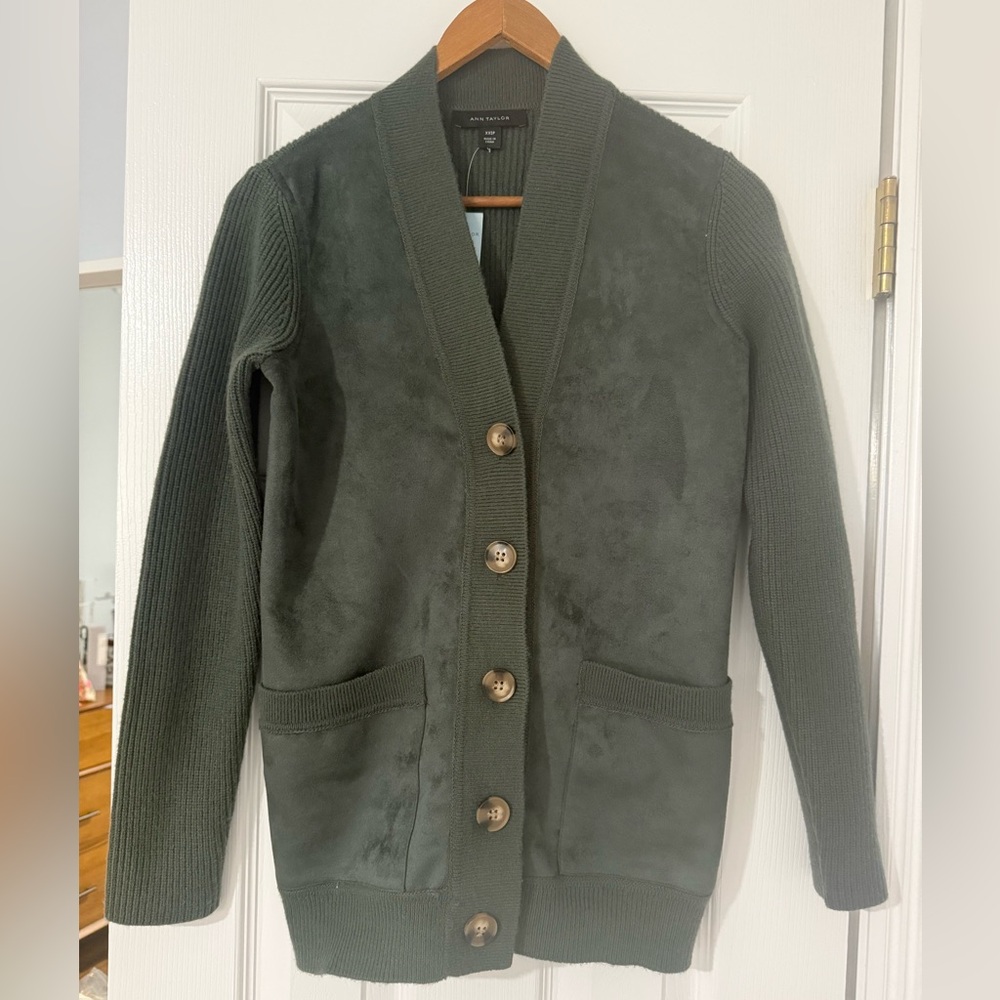 Green Button-Up Cardigan